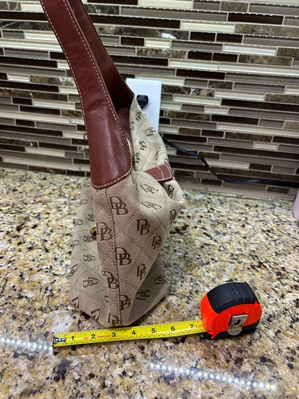 Dooney and Bourke Brown Monogram Hobo Shoulder Bag -